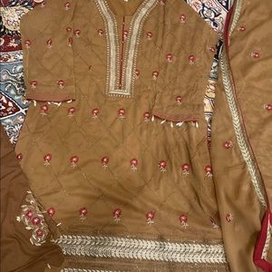 New 3 piece Pakistani dress salwar kameez xl  chiffon baroque